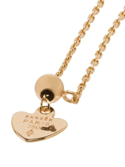 Shop Persée 18kt Yellow Gold Diamond Heart Charm Chain Ring