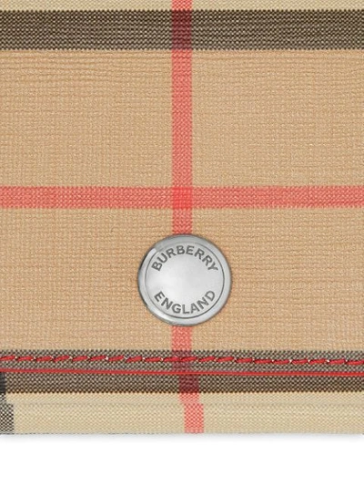 Shop Burberry Small Vintage Check E-canvas Folding Wallet In Red