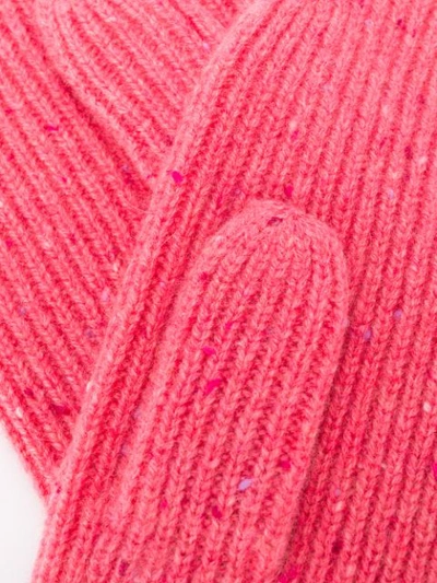 Shop Isabel Marant Chiraz Ribbed Mittens In Pink
