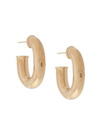 Shop Paco Rabanne Interlocking Hoop Earrings In Gold
