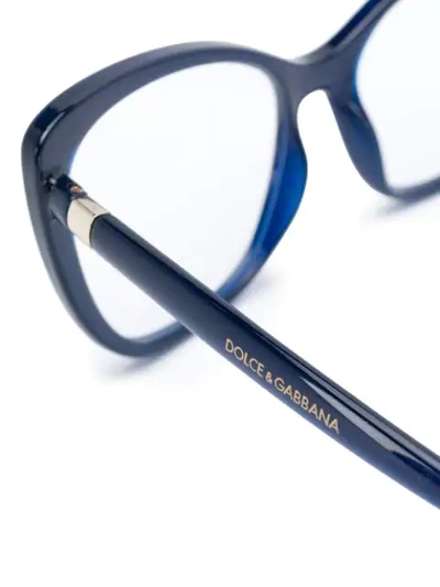 Shop Dolce & Gabbana Cat Eye Optical Glasses In Blue