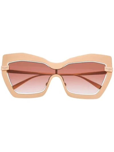 Shop Dolce & Gabbana Logo Plaque Sunglasses In Gold