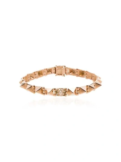 Shop Anita Ko 14kt Rose Gold And Diamond Spike Bracelet