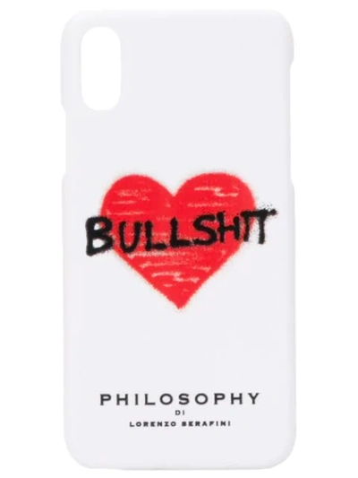 Shop Philosophy Di Lorenzo Serafini Heart Print Iphone Xs/x Case In 1002 White Print