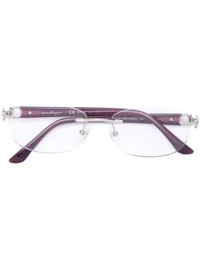 Shop Ferragamo Oval Frame Glasses