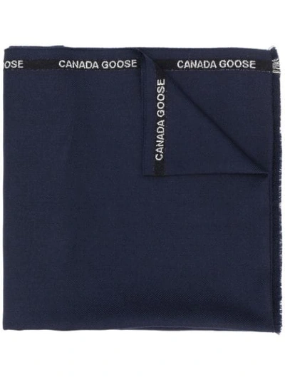 Shop Canada Goose Side Logo Detail Scarf In 67 Navy Marine