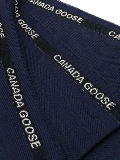 Shop Canada Goose Side Logo Detail Scarf In 67 Navy Marine