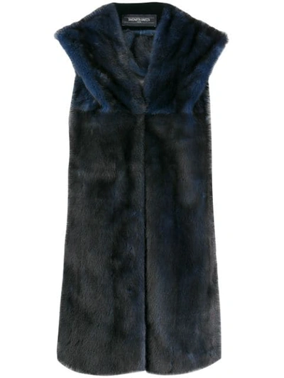 SIMONETTA RAVIZZA LONG FUR STOLE - 蓝色