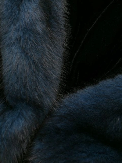 Shop Simonetta Ravizza Long Fur Stole In Blue