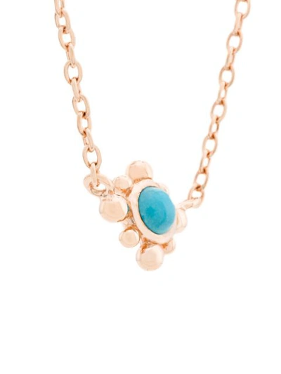 Shop Astley Clarke Turquoise Mini Floris Necklace In Metallic