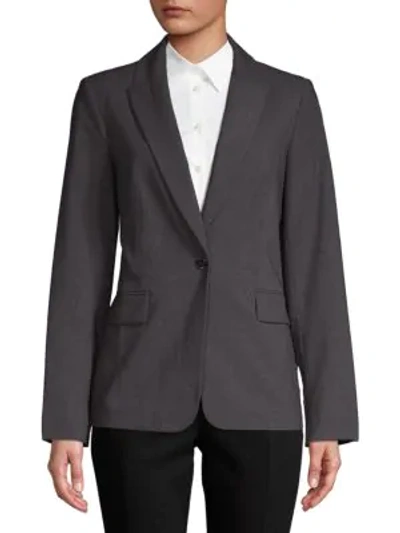 Shop Calvin Klein Collection One-button Blazer In Charcoal Grey