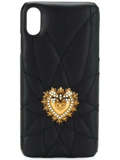 Shop Dolce & Gabbana Heart Motif Iphone Xs Max Case In Black