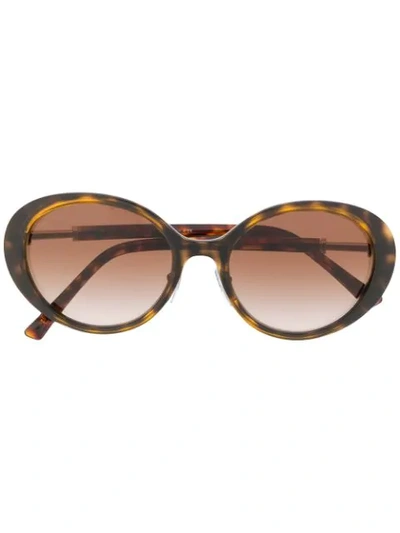 Shop Bulgari Oval Metal And Acetate Sunglasses In Brown
