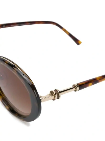 Shop Bulgari Oval Metal And Acetate Sunglasses In Brown