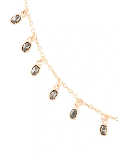 Shop Maha Lozi Fire And Rain Necklace In Black Stones On Rose