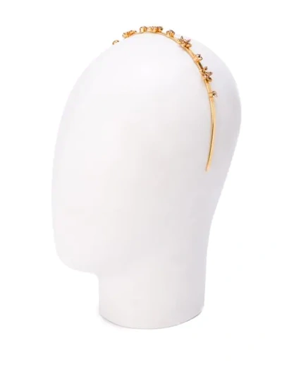 Shop Oscar De La Renta Embellished Hair Band In Light Topaz