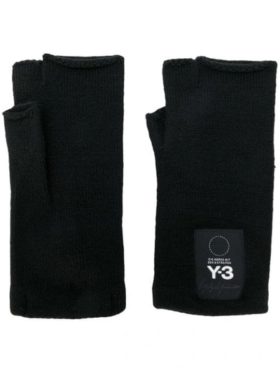 Shop Y-3 Fingerless Gloves - Black