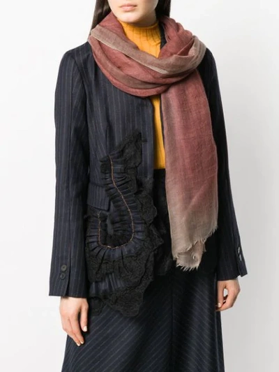 Shop Avant Toi Cashmere Print Scarf In Neutrals