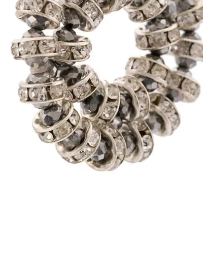 Shop Oscar De La Renta Crystal Beaded Hoop Earrings In Silver