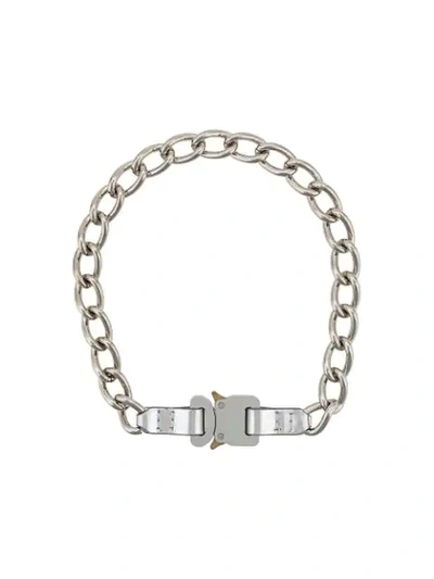 Shop Alyx Buckle Detail Chain Necklace In Metallic