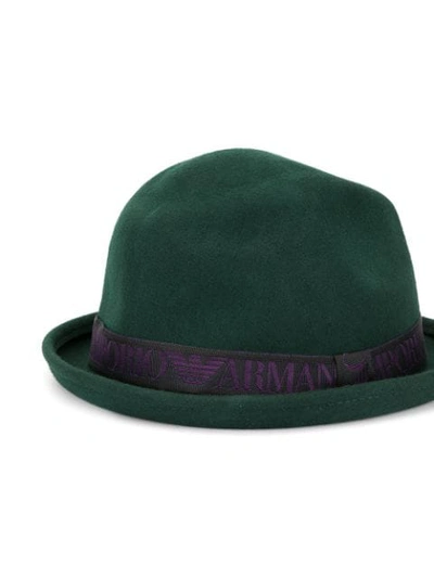 Shop Emporio Armani Turned-up Brim Hat In Green