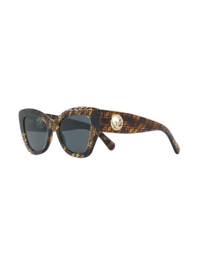 Shop Fendi Havana Ff Sunglasses In Brown
