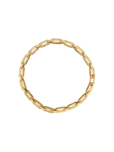Shop Burberry Resin And Gold-plated Chain Link Necklace In Light Gold/horn