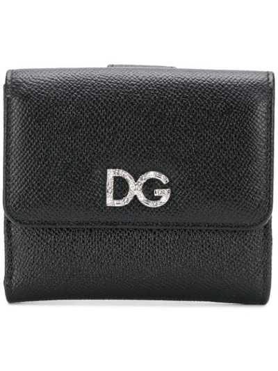 Shop Dolce & Gabbana Logo Plaque Wallet - Black