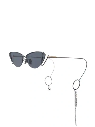 Shop Justine Clenquet Michael Embellished Sunglasses In Black