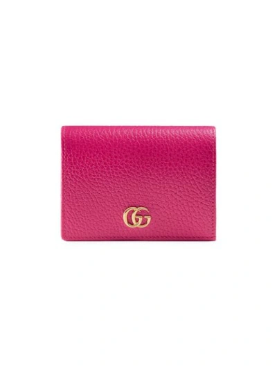 Shop Gucci Leather Card Case In Pink