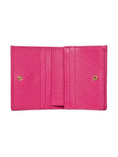 Shop Gucci Leather Card Case In Pink