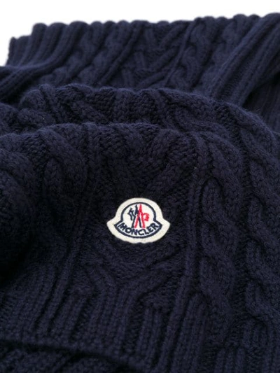 Shop Moncler Chunky Knit Scarf In Blue