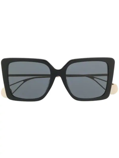 Shop Gucci Oversized Sunglasses In Schwarz