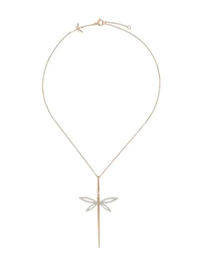 Shop Anapsara 18kt Yellow Gold Dragonfly Diamond Necklace