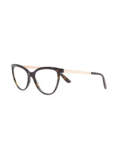 Shop Dolce & Gabbana Cat-eye Frame Glasses In Braun