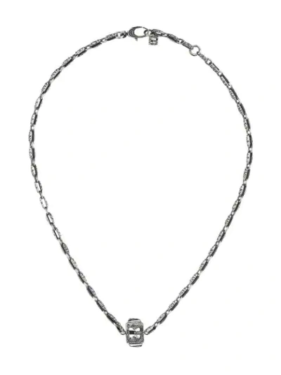 Shop Gucci Necklace With Square G Cube In Silver