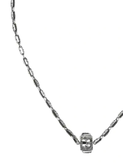 Shop Gucci Necklace With Square G Cube In Silver