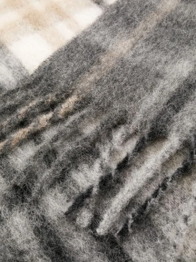 LUISA CERANO 超大款格纹围巾 - 灰色