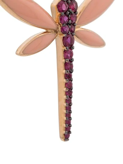 ANAPSARA 18KT ROSE GOLD DRAGONFLY RUBY EARRINGS