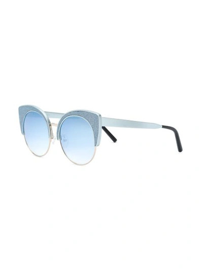 Shop Matthew Williamson Glitter Cat Eye Sunglasses In Blue