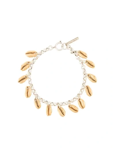 Shop Isabel Marant Shell Charm Bracelet In Silver
