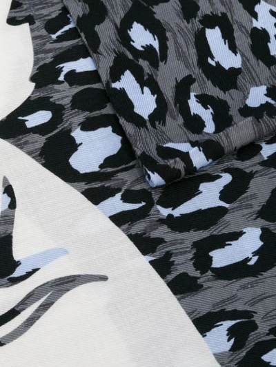 Shop Kenzo Leopard Print Tiger Scarf - Grey
