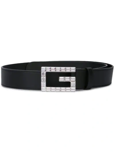 Shop Gucci Crystal Embellished Belt In Black