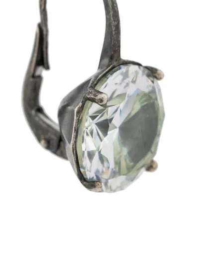 Shop Bottega Veneta Dangling Diamond Effect Earrings In Silver