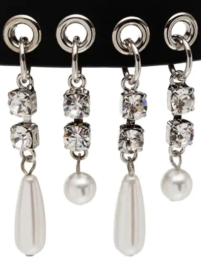 Shop Alessandra Rich Verzierter Choker In 913 Crystal-black-pearl