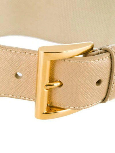 Shop Prada Elasticated Waist Belt In Neutrals