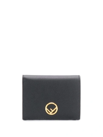 Shop Fendi Small F Logo Wallet In Black