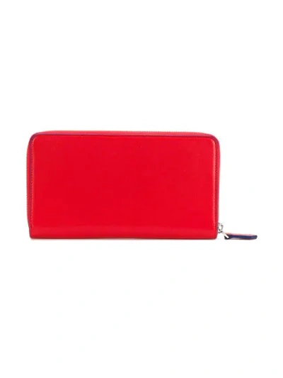 Shop Givenchy Logo Zip Around Wallet - Red