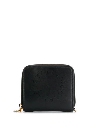 Shop Stella Mccartney Stella Logo Zipped Wallet In Black