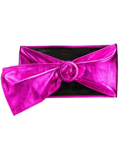 Shop Attico Metallic Waist Belt In Pink
